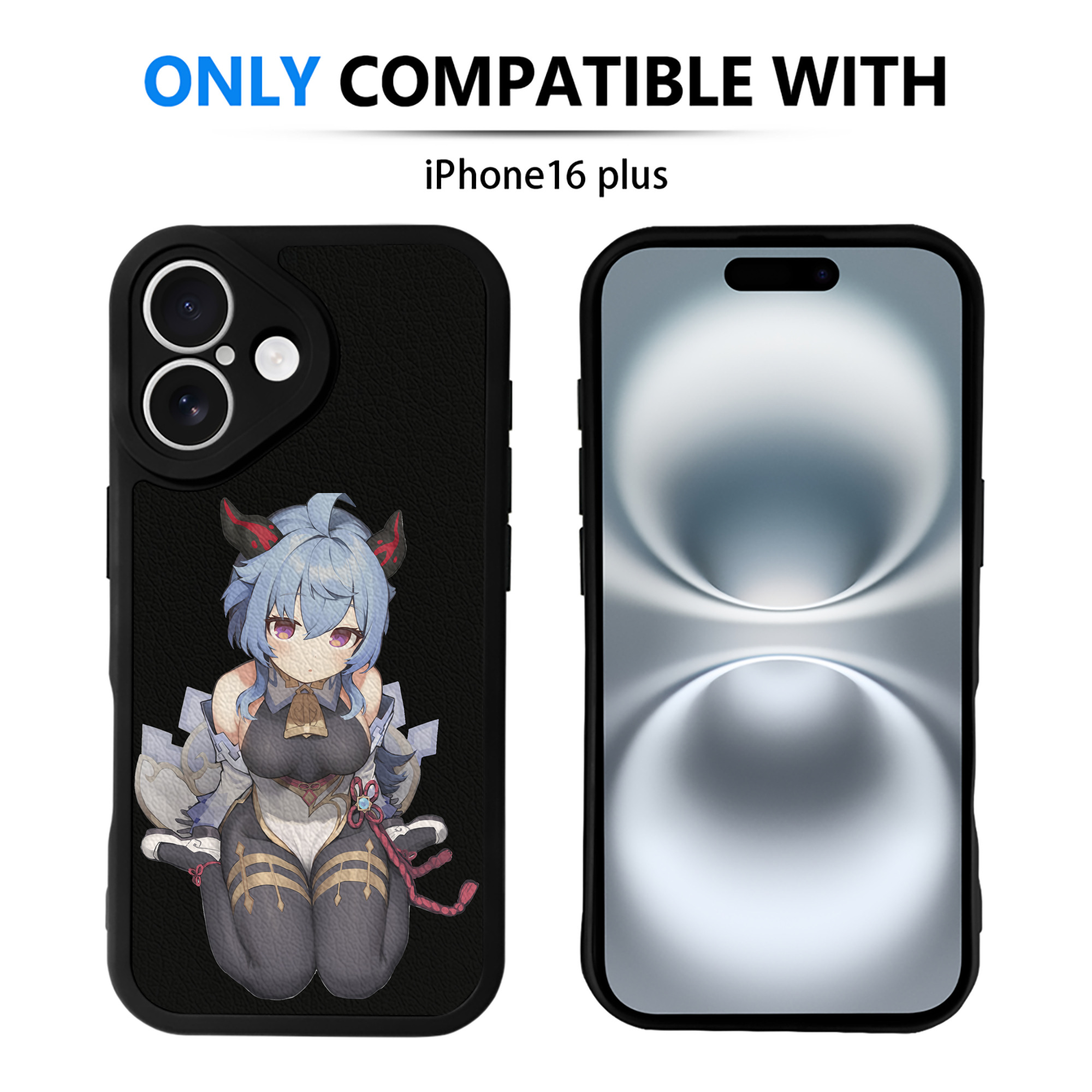 げんし神 甘雨 かんう genshin Ganyu 【iPhone 16シリーズ対応】シリコンスマホケース（レザー調） 材質：シリコン
